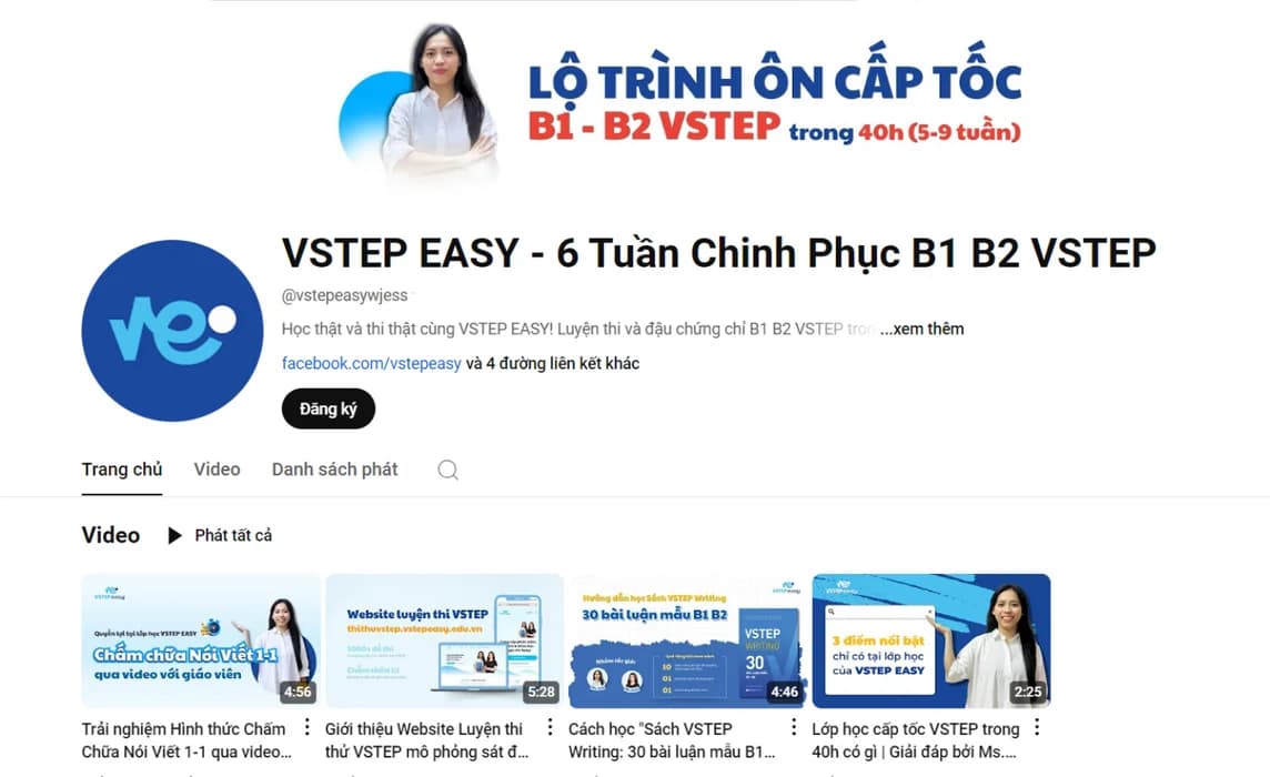 Kênh VSTEP EASY - 6 Tuần Chinh Phục B1 B2 VSTEP preview