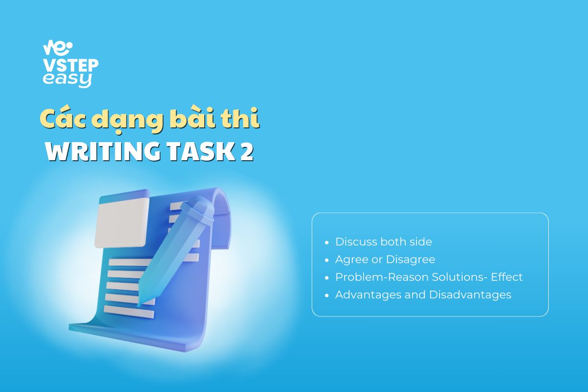 4 dạng bài trong Writing Task 2 VSTEP