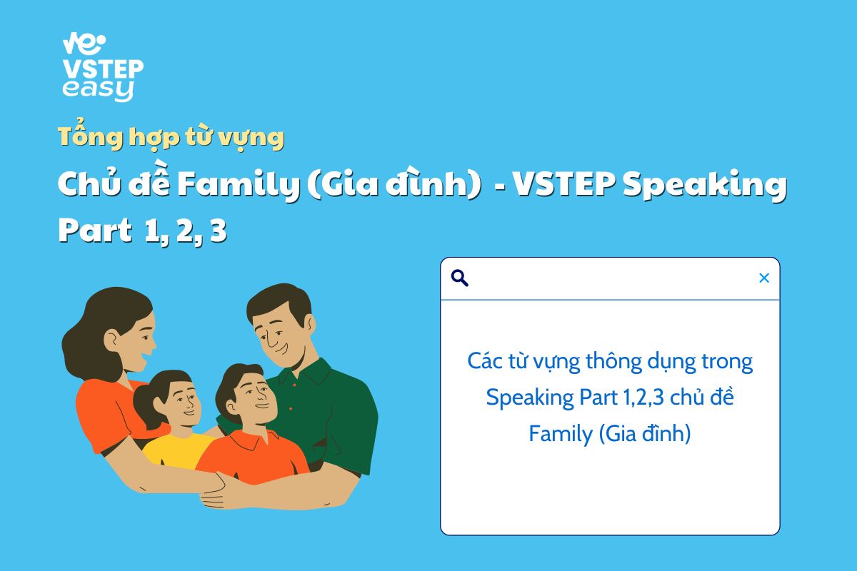 Tổng hợp bài mẫu và từ vựng chủ đề Family (Gia đình) trong Speaking