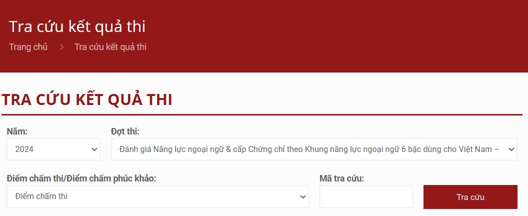 Tra cứu kết quả thi VSTEP trường Đại học Ngoại ngữ, Đại học Huế