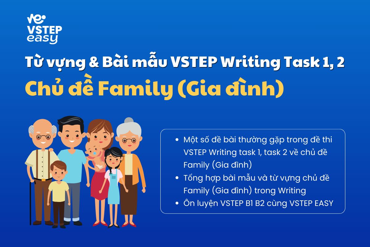 Family (Gia đình) - Từ vựng & Bài mẫu VSTEP Writing Task 1 và Task 2