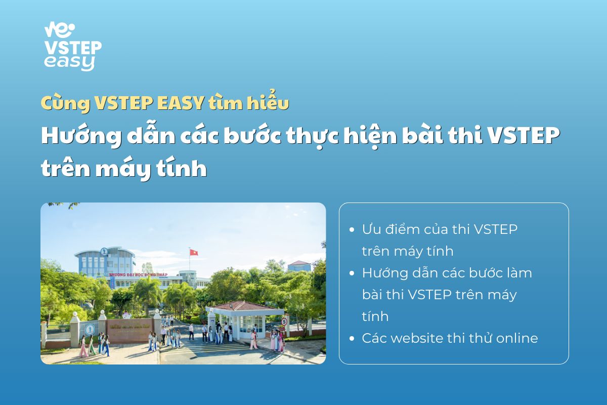 Hướng dẫn các bước thực hiện bài thi VSTEP trên máy tính