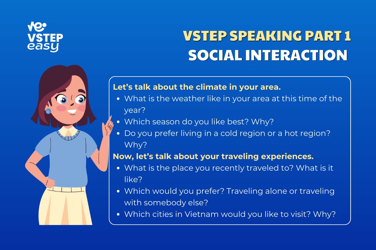 Màn hình máy tính hiển thị đề VSTEP Speaking Part 1