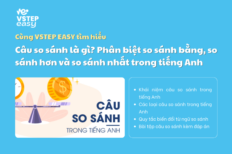 Câu so sánh là gì? Phân biệt so sánh bằng, so sánh hơn và so sánh nhất trong tiếng Anh