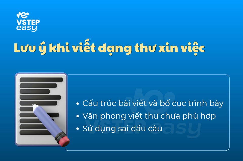 Lưu ý khi viết dạng thư xin việc