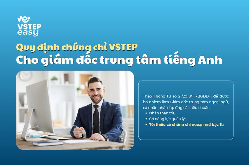 Quy định chứng chỉ VSTEP cho giám đốc trung tâm tiếng Anh
