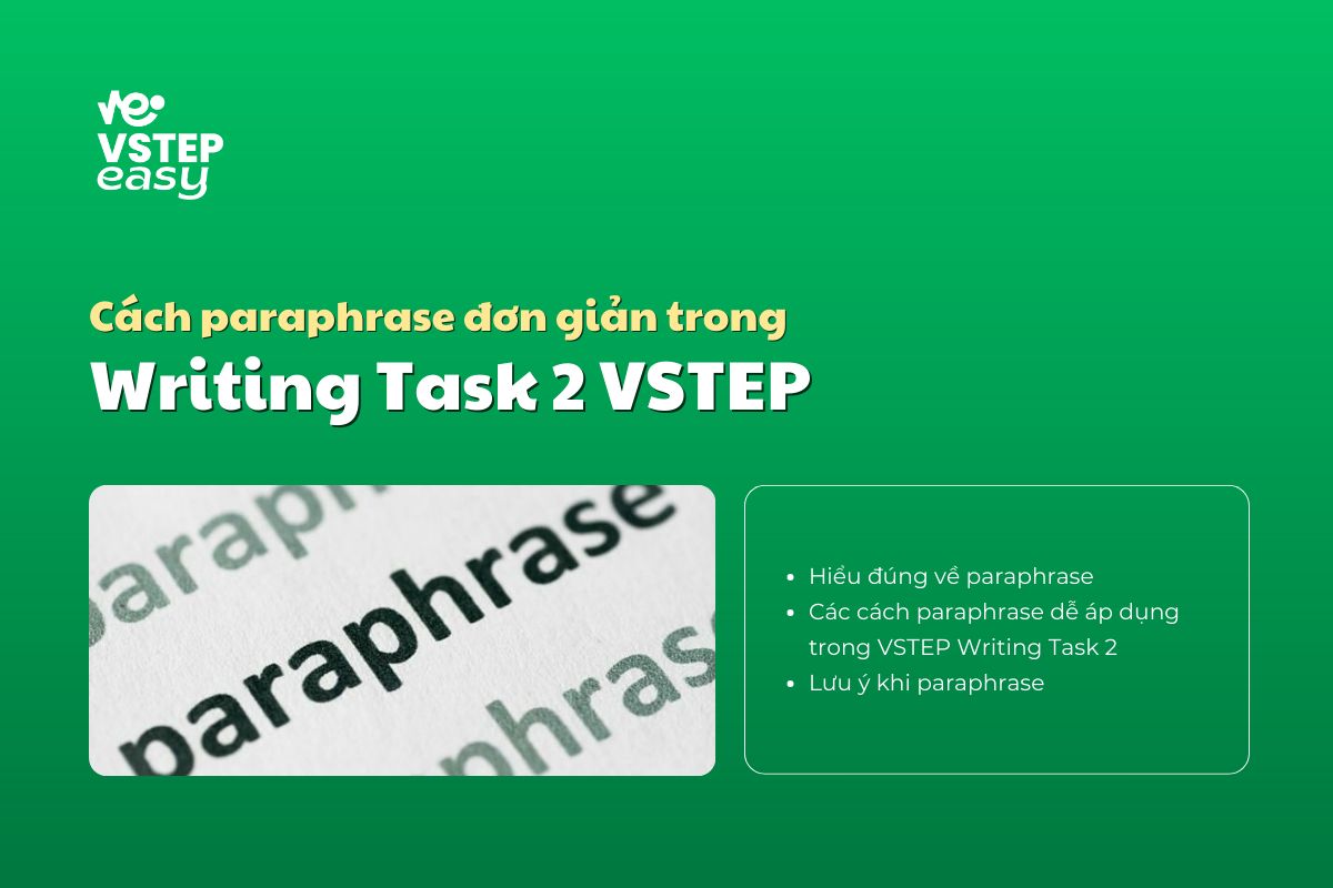 Cách paraphrase trong Writing Task 2 VSTEP đơn giản hiệu quả