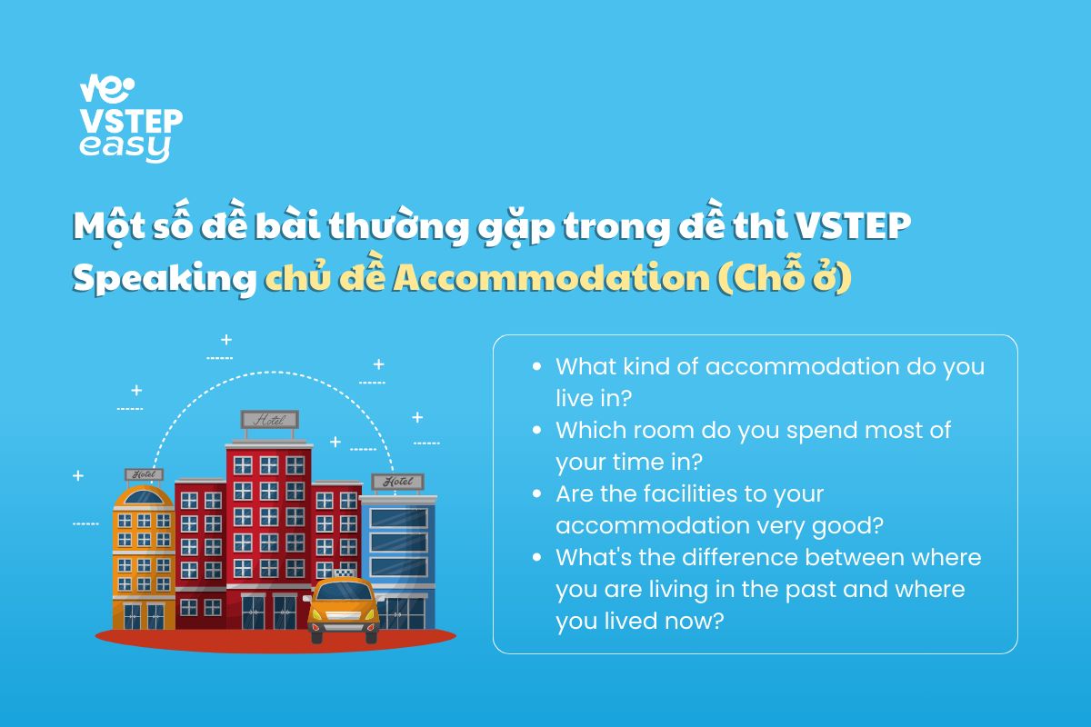 Một số đề bài thường gặp trong đề thi VSTEP Speaking Part 1 về chủ đề Accommodation (Chỗ ở)