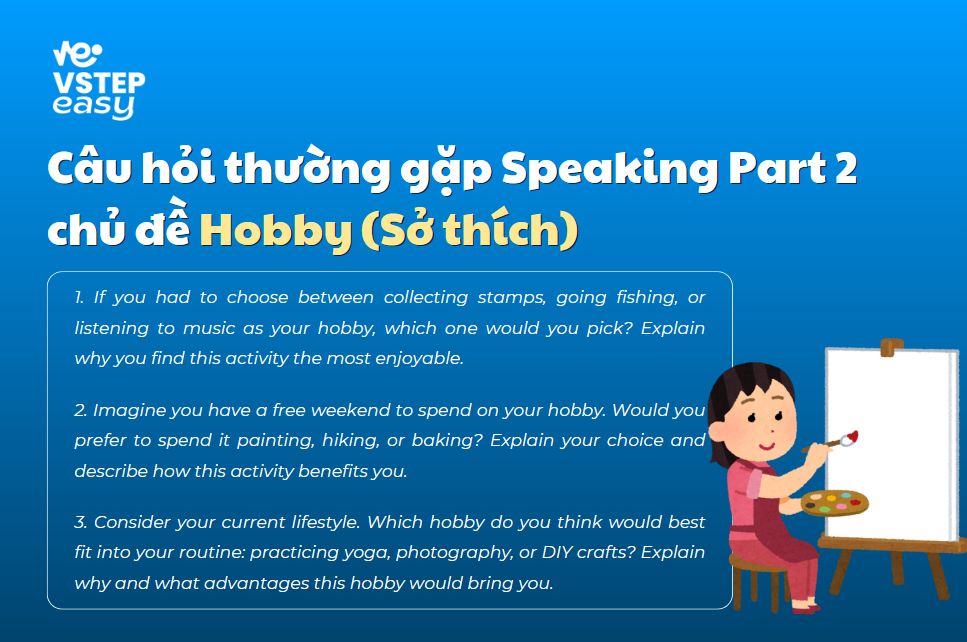 Câu hỏi thường gặp Speaking part 2 chủ đề Hobby (Sở thích)