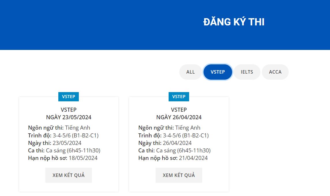 Đăng ký thi VSTEP tại NEU