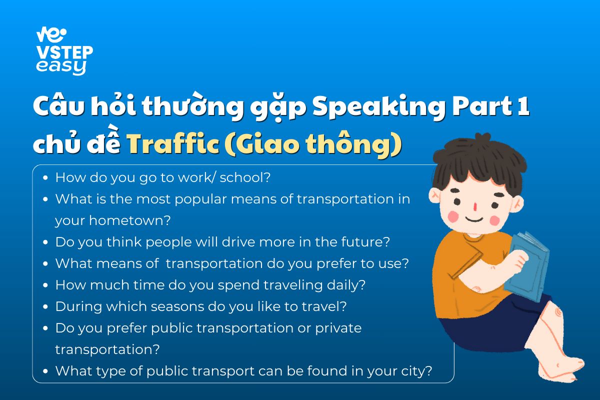 Các câu hỏi thường gặp Speaking Part 1 chủ đề Traffic