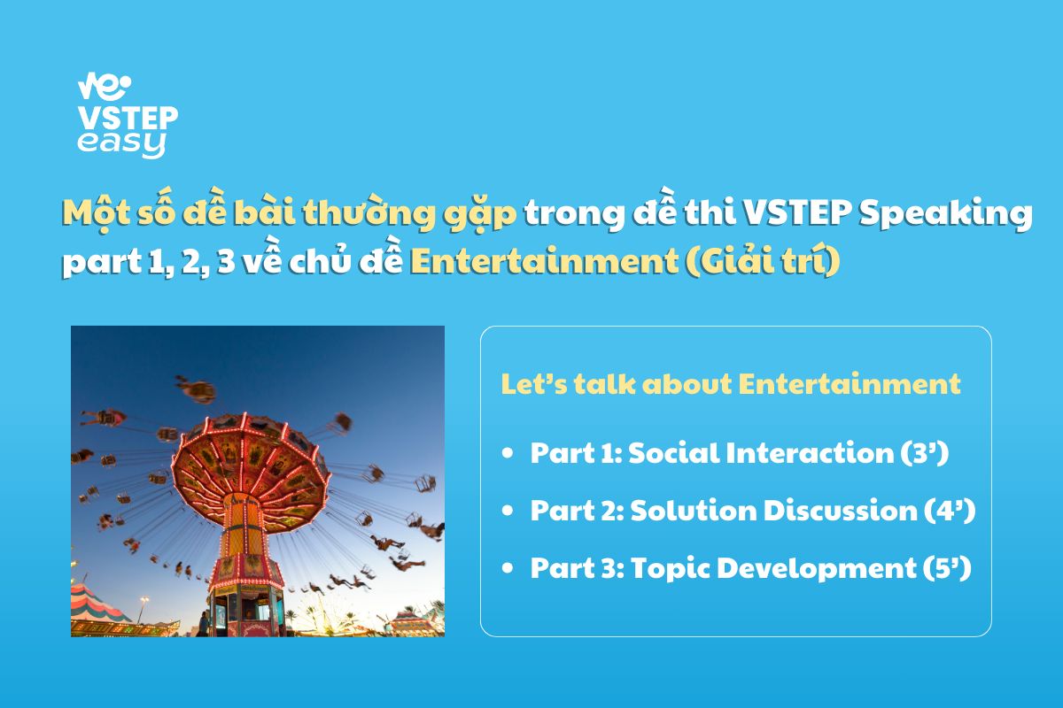 Đề bài thường gặp trong đề thi VSTEP Speaking chủ đề Entertainment