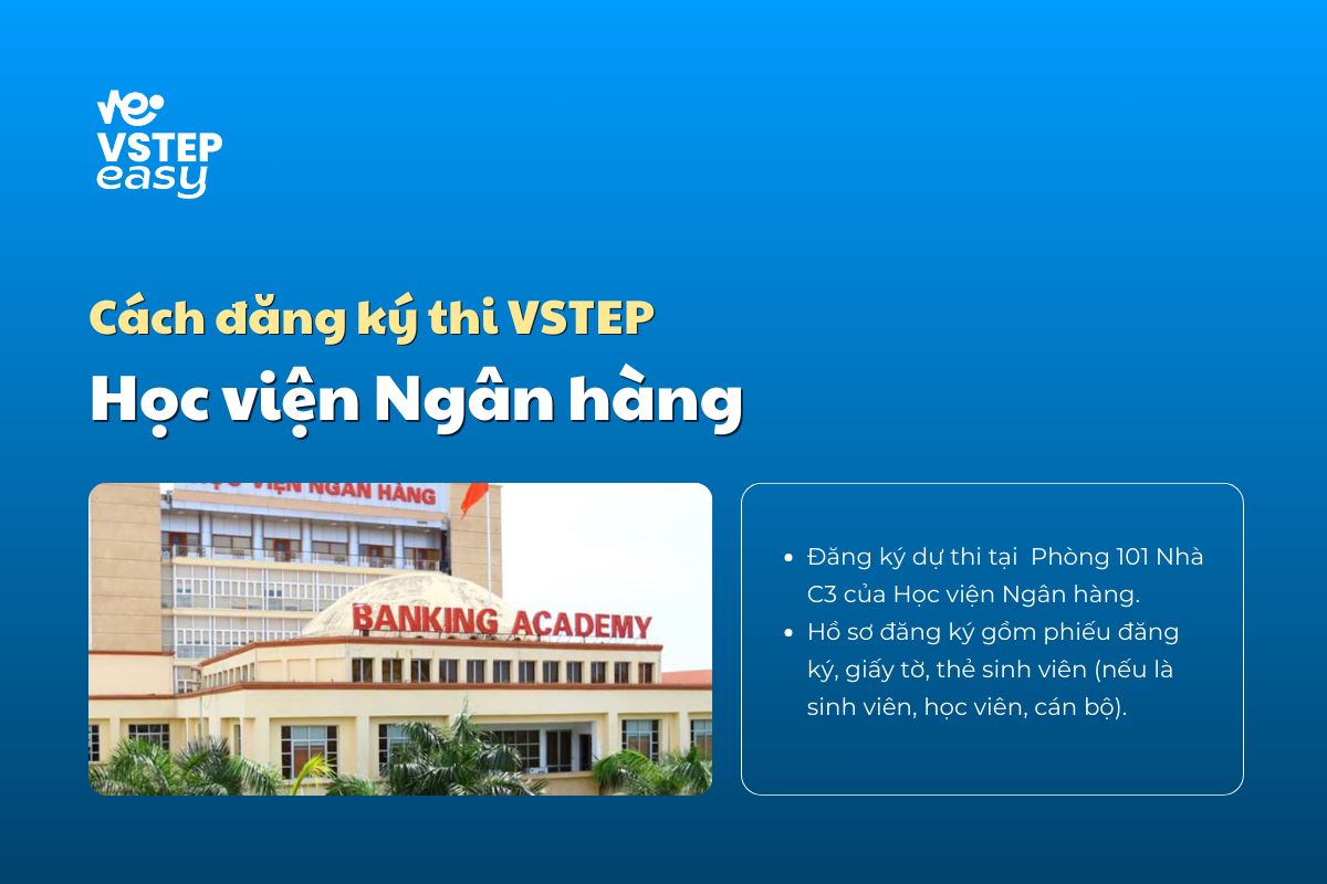 Cách đăng ký thi VSTEP Học viện Ngân hàng