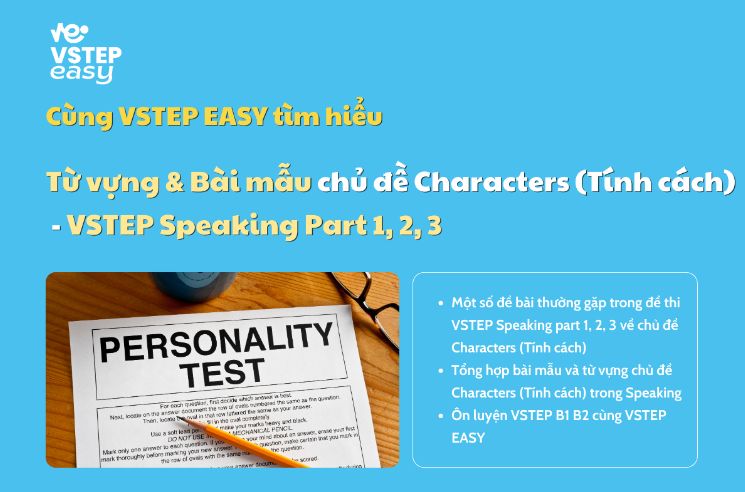 Từ vựng & Bài mẫu chủ đề Characters (Tính cách) - VSTEP Speaking Part 1, 2, 3