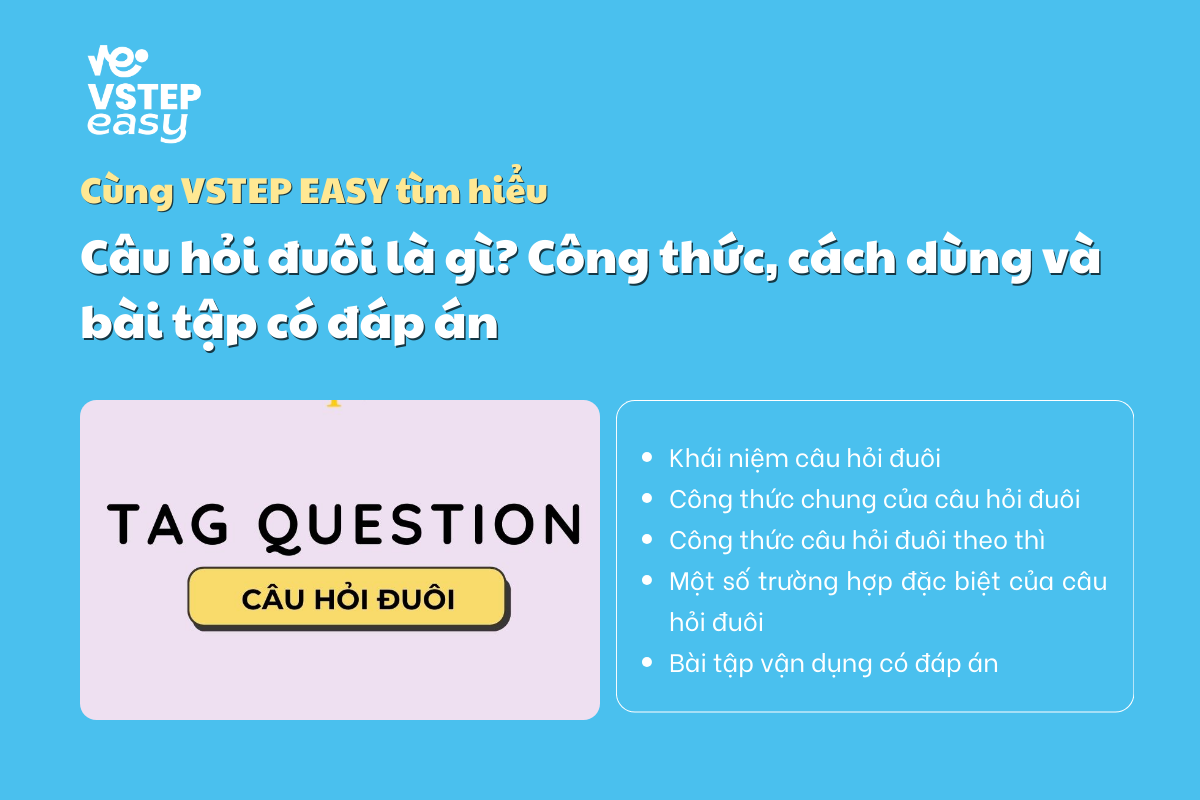 Câu hỏi đuôi là gì? Công thức, cách dùng và bài tập có đáp án