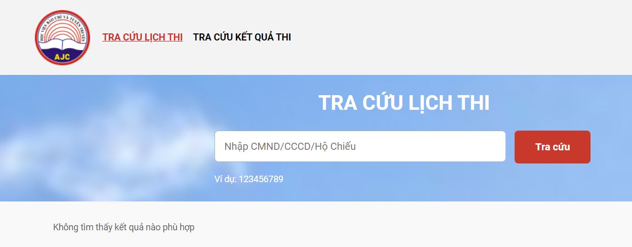 Tra cứu lịch thi tại Học viện Báo chí và Tuyên truyền
