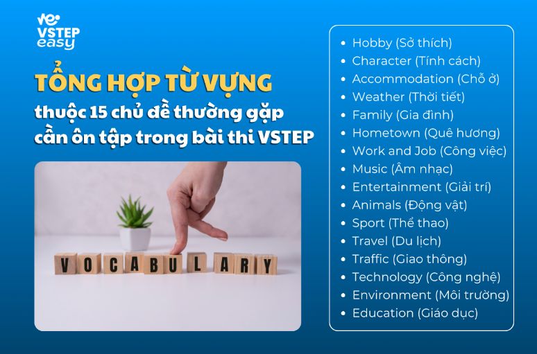 Tổng hợp từ vựng 15 chủ đề thường gặp cần ôn tập trong bài thi VSTEP
