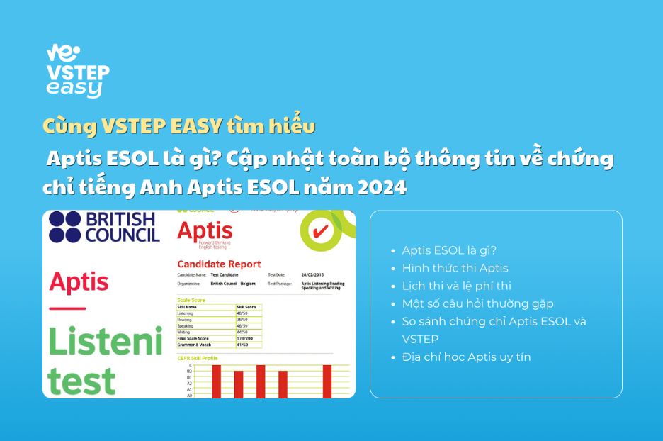 Aptis ESOL là gì? Cập nhật thông tin về chứng chỉ Aptis ESOL mới nhất