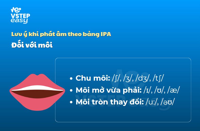 Lưu ý khi phát âm theo bảng IPA đối với môi