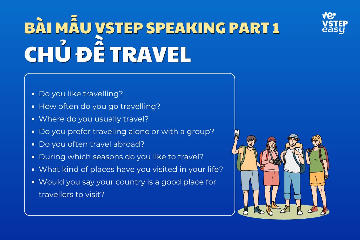 Các câu hỏi Speaking Part 1 chủ đề Travel