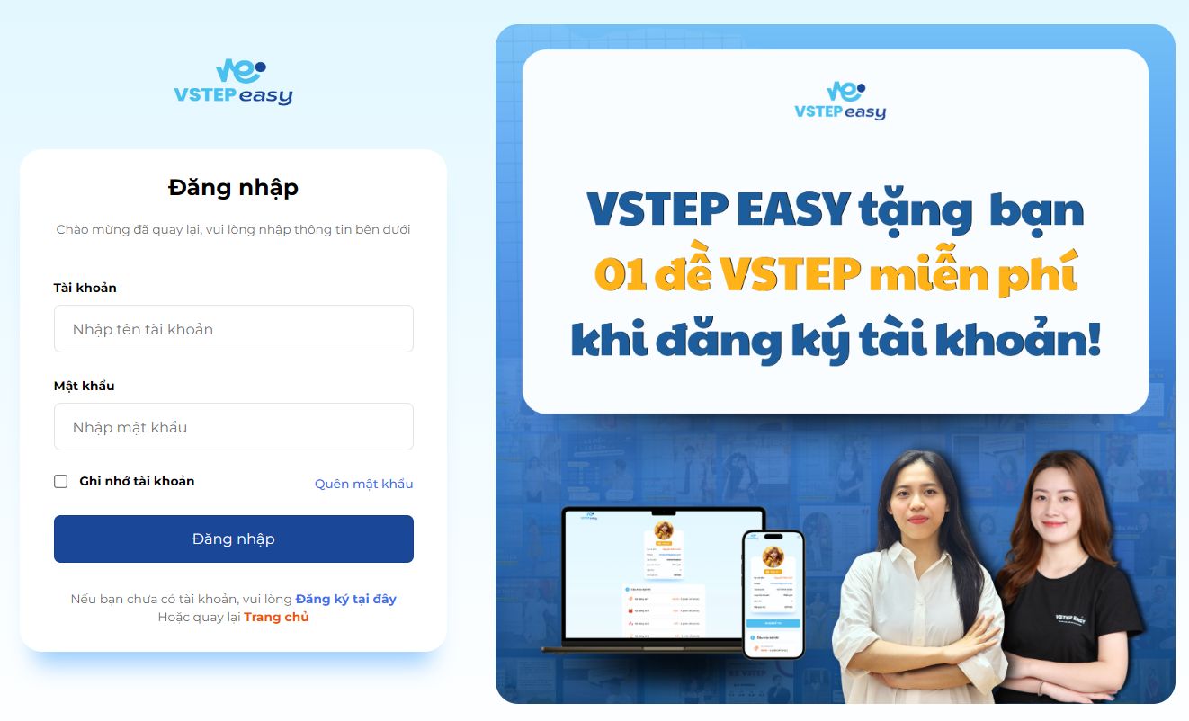 Website thi thử VSTEP của VSTEP EASY