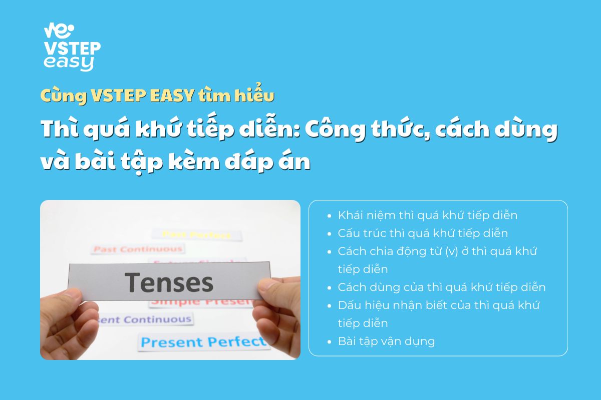 Thì quá khứ tiếp diễn: Công thức, cách dùng và bài tập kèm đáp án