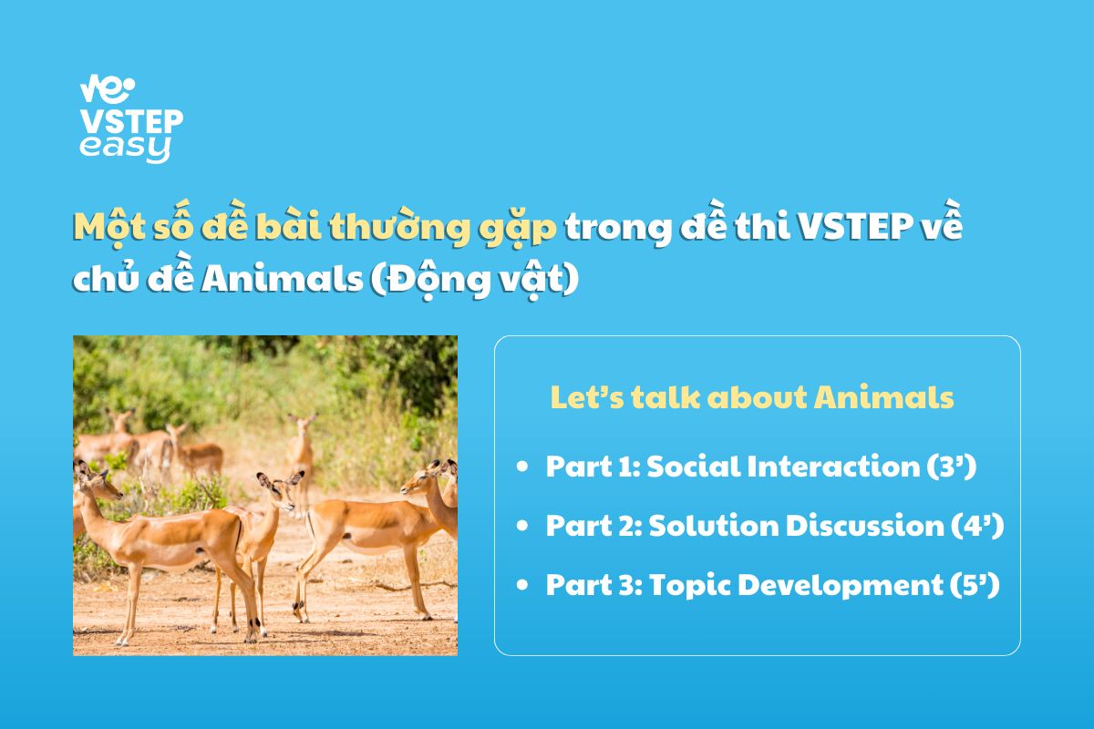 Đề bài thường gặp trong đề thi VSTEP về chủ đề Animals (Động vật)